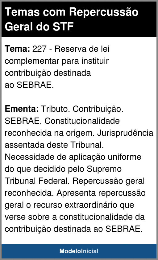 Tema Temas Repercuss O Geral Do Stf