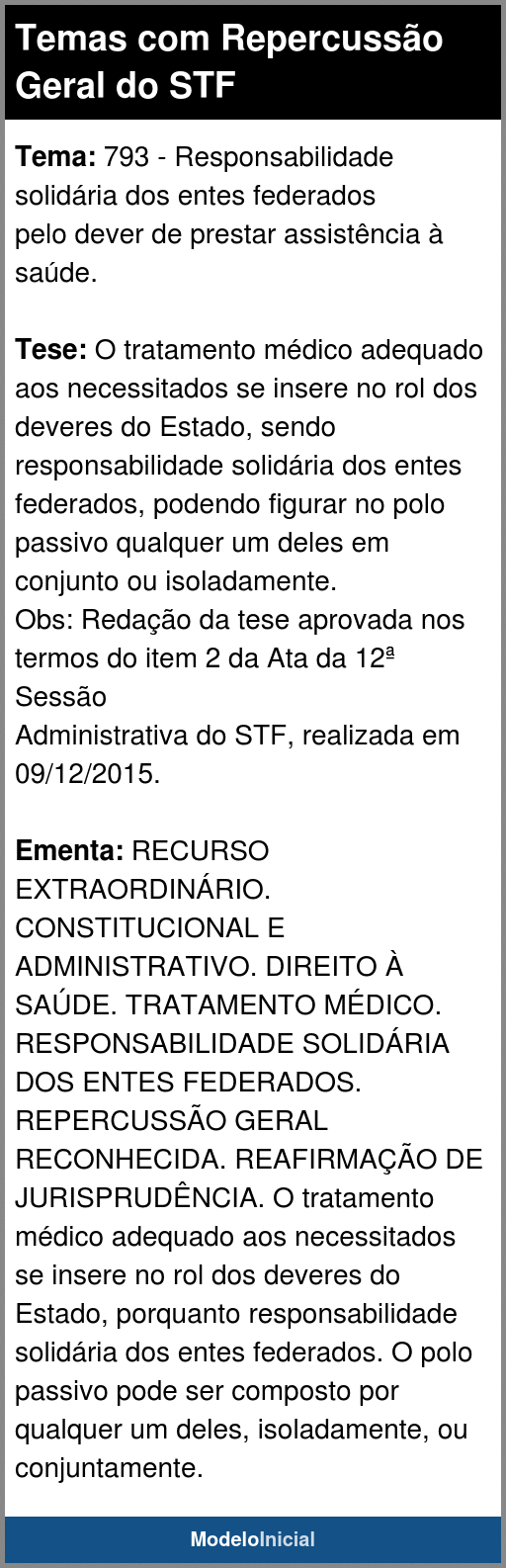 Tema Temas Repercuss O Geral Do Stf