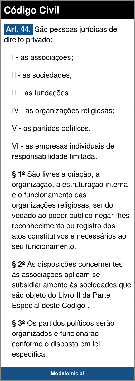Artigo 44 c digo civil 2002