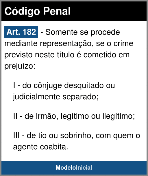 Artigo 182 - Código Penal / 1940