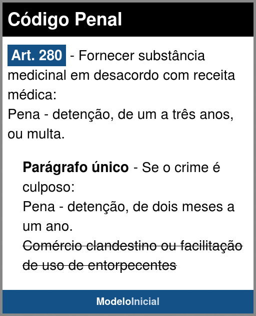 Artigo 280 - Código Penal / 1940