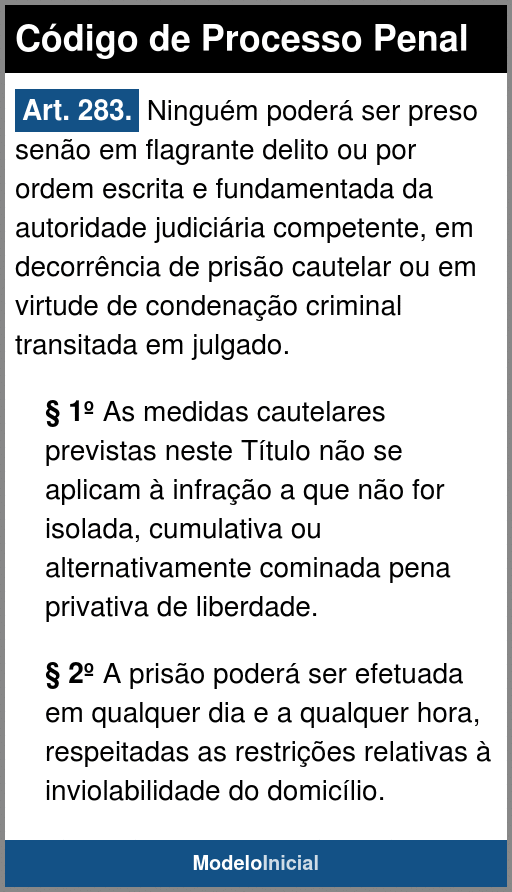 Artigo 283 - CPP / 1941