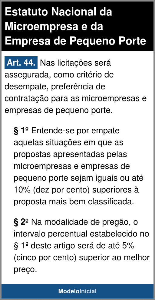 Pregão. LC 123/2006. Empate ficto.