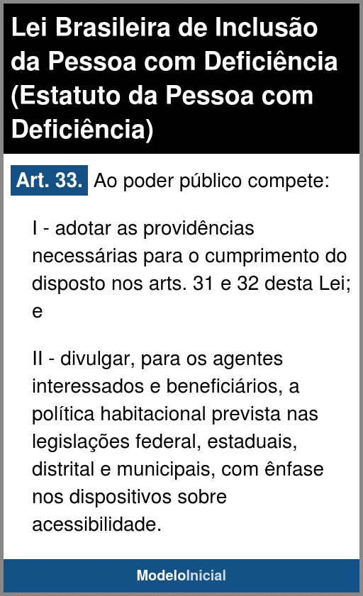 Artigo 33 - Lei Brasileira de Inclusão da Pessoa com Deficiência ...