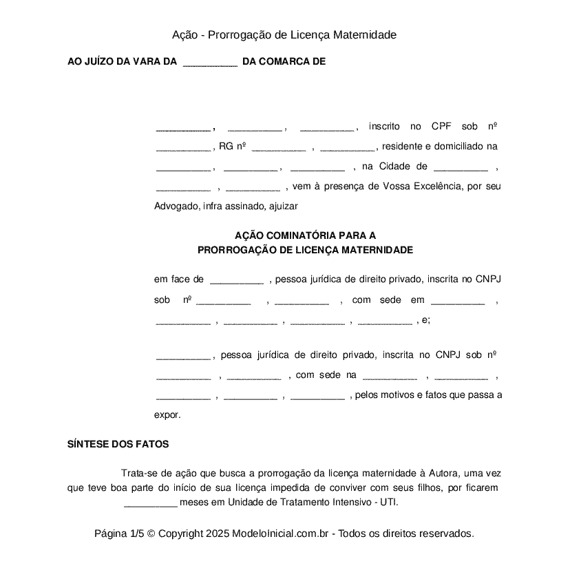 Requerimento Licença Maternidade PDF, PDF