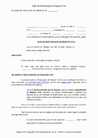 A&ccedil;&atilde;o de Restaura&ccedil;&atilde;o de Registro Civil