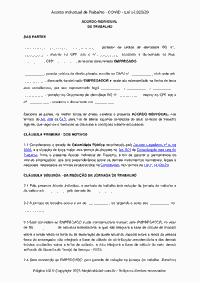 Acordo Individual de Trabalho - COVID - Lei 14.020/20