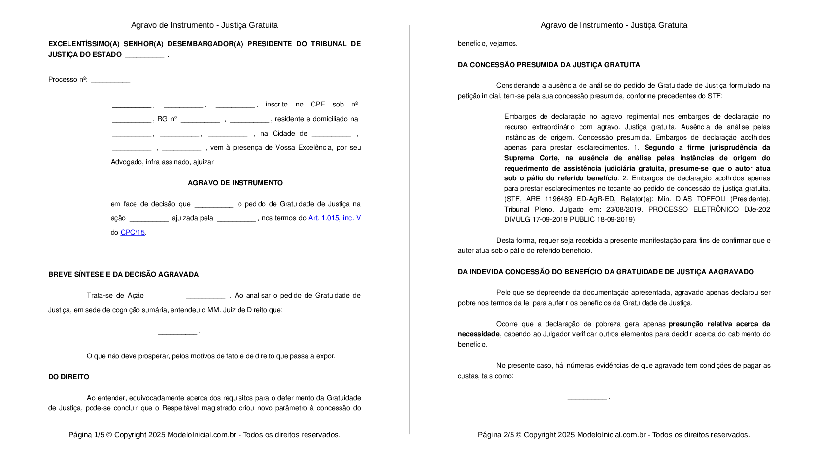 01 - Agravo - de - Instrumento - Ajg, PDF, Advogado