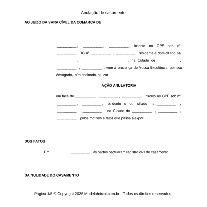Anulação de casamento