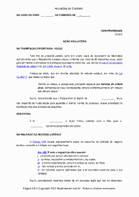 Anulatória de Contrato  