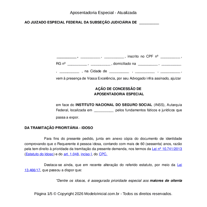 Aposentadoria Especial - Atualizada