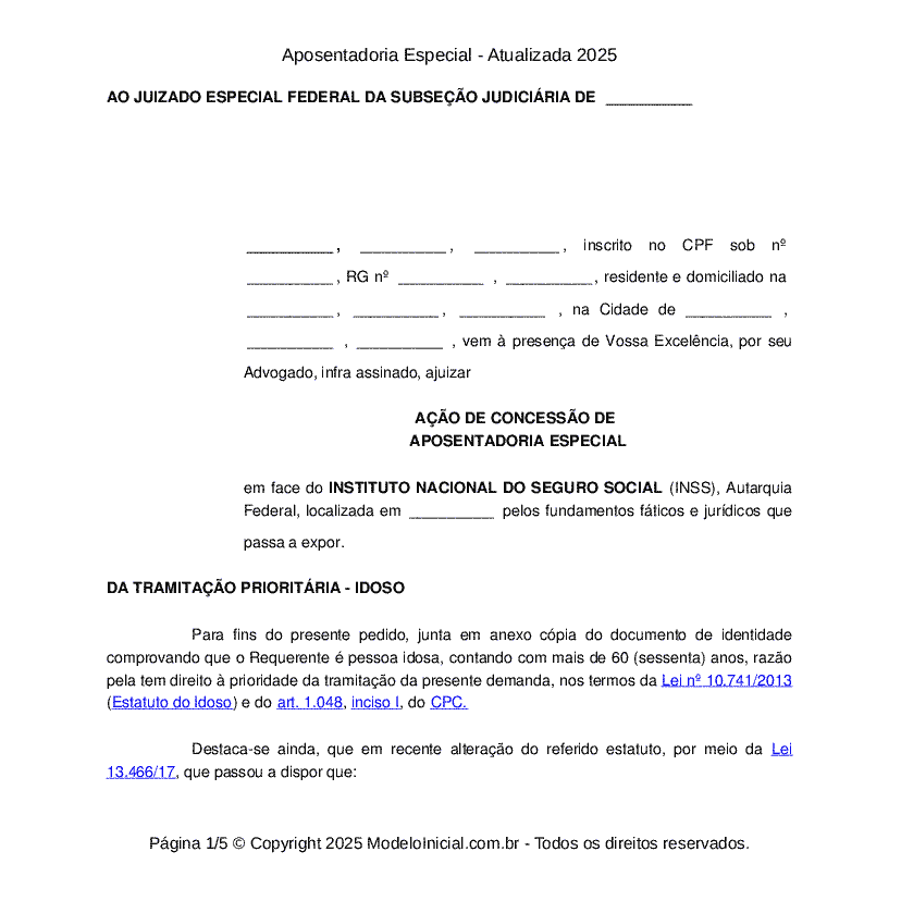 Aposentadoria Especial - Atualizada 2025