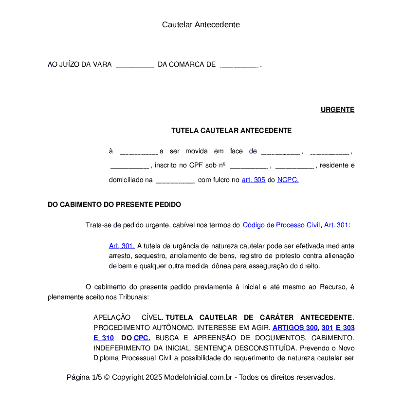 Cautelar Antecedente