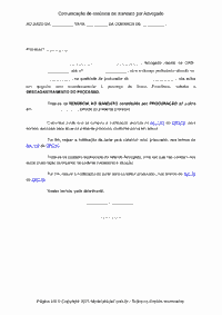 Comunica&ccedil;&atilde;o de ren&uacute;ncia de mandato por Advogado
