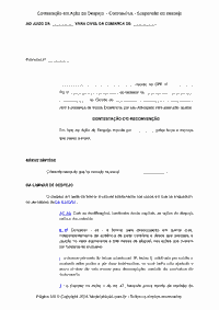 Contesta&ccedil;&atilde;o em A&ccedil;&atilde;o de Despejo&nbsp; - Coronav&iacute;rus - Suspens&atilde;o do despejo