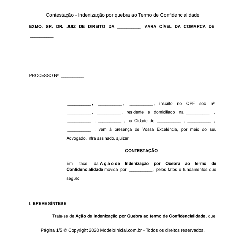 Modelo Termo de Confidencialidade, PDF