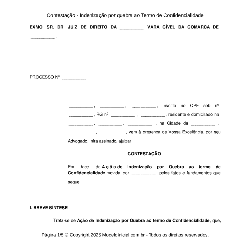 Modelo Termo de Confidencialidade, PDF