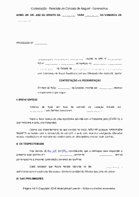 Contesta&ccedil;&atilde;o - Rescis&atilde;o de Contrato de Aluguel - Coronav&iacute;rus