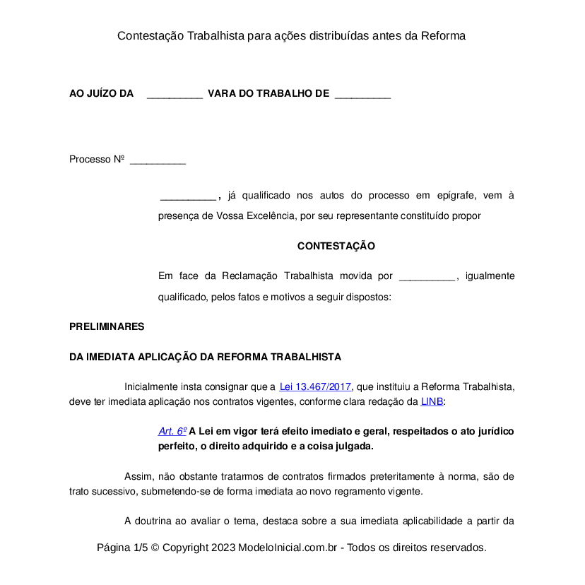 Comentários quanto aos efeitos da revelia com o advento da reforma  trabalhista