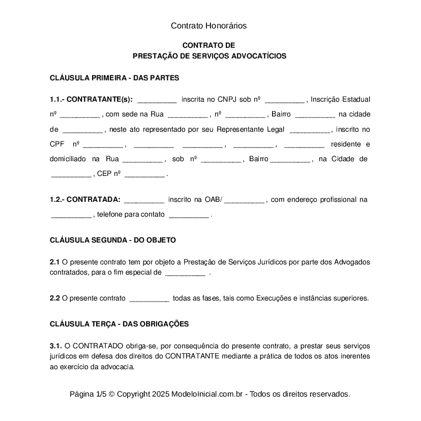 Contrato Honorários 