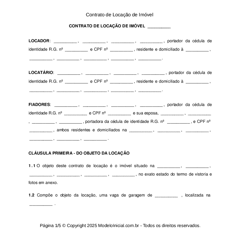Contrato de Locação de Imóvel 
