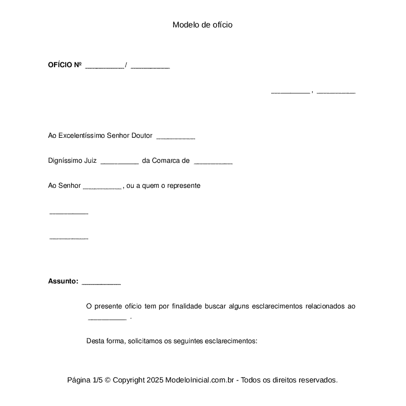 Modelo de ofício
