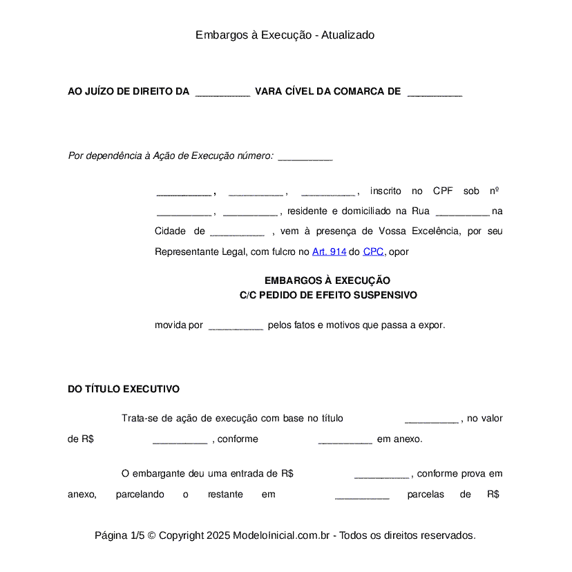 Embargos à Execução - Atualizado