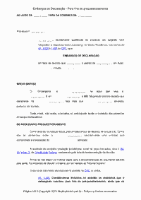 Embargos de Declaração - Para fins de prequestionamento