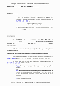 Embargos de Declaratórios - Arbitramento dos Honorários Advocatícios