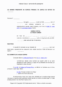 Habeas Corpus - Apreensão de passaporte