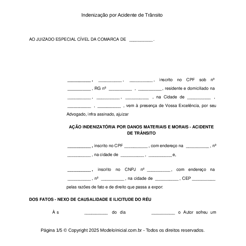 Indenização por Acidente de Trânsito 