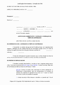 Justifica&ccedil;&atilde;o Administrativa - Corre&ccedil;&atilde;o do CNIS