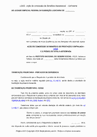 LOAS - A&ccedil;&atilde;o de concess&atilde;o de Benef&iacute;cio Assistencial&nbsp;&nbsp; - Deficiente