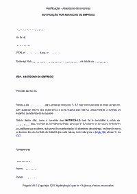 Notifica&ccedil;&atilde;o - Abandono de emprego