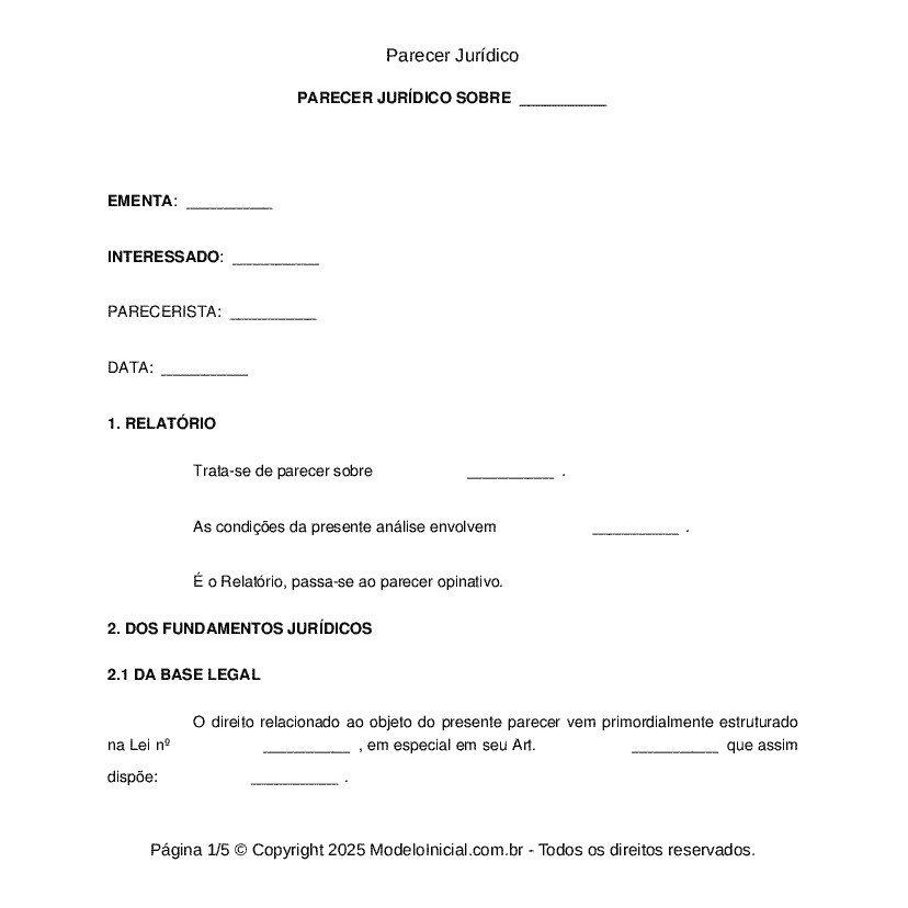 Parecer Jur&iacute;dico