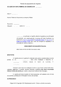 Pedido de arquivamento de inqu&eacute;rito