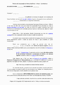 Pedido de Designação de Nova Audiência - Virtual - Coronavírus
