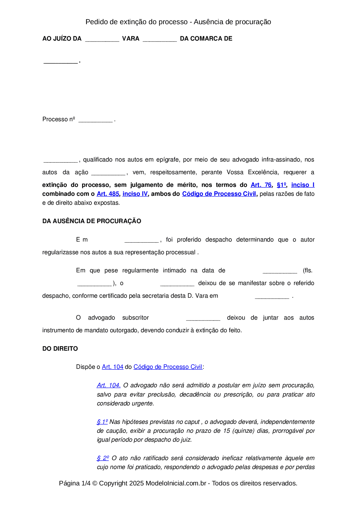 Modelo Petição decretação de revelia