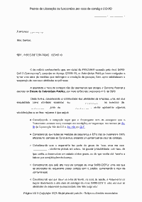 Pedido de Libera&ccedil;&atilde;o de funcion&aacute;rio por risco de cont&aacute;gio COVID