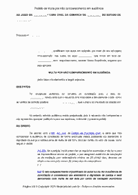 Pedido de Multa por não comparecimento em audiência