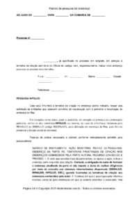 Pedido de pesquisa de endereço