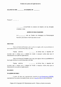 Pedido de Quebra de Sigilo Bancário