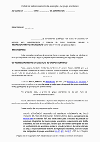 Pedido de redirecionamento da execu&ccedil;&atilde;o - Ao grupo econ&ocirc;mico