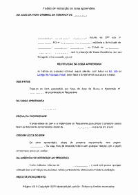 Modelo Pedido de restituição de coisa apreendida