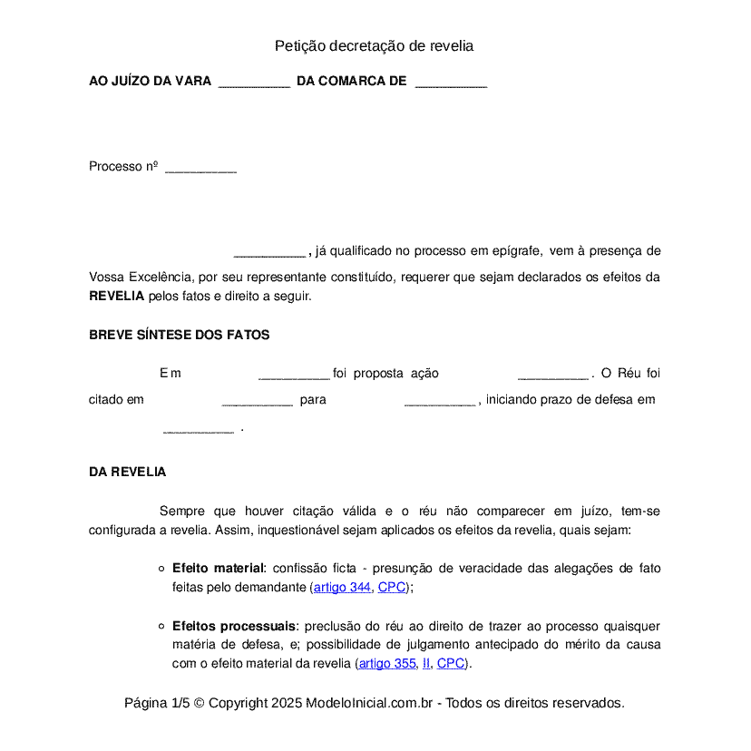 Contestação e Revelia (Processo Civil) - Resumo Completo - Direito