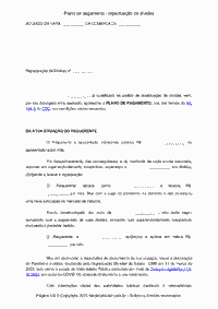 Plano de pagamento - repactuação de dívidas