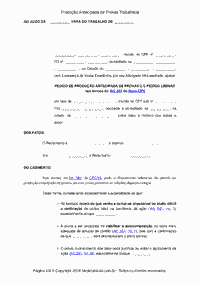Produ&ccedil;&atilde;o Antecipada de Provas Trabalhista