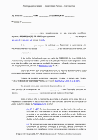 Prorroga&ccedil;&atilde;o de prazo&nbsp;&nbsp; - Calamidade P&uacute;blica - Coronav&iacute;rus