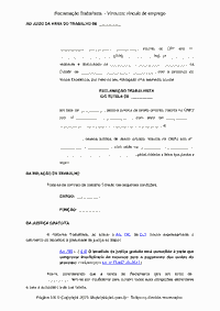 Reclamação Trabalhista  - Vínculos: vínculo de emprego