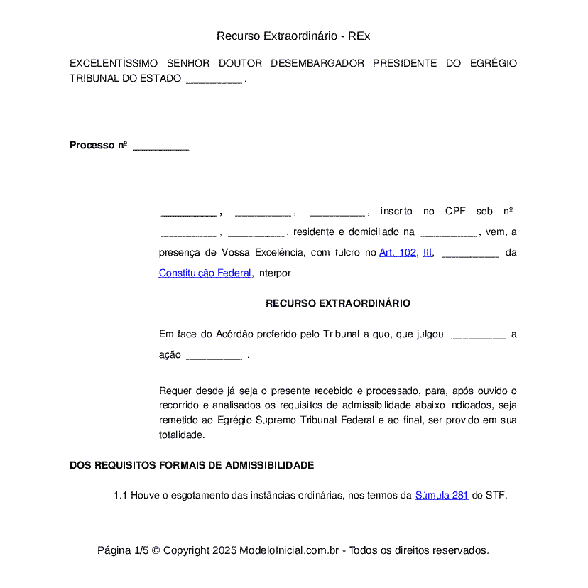 Recurso Extraordinário - REx